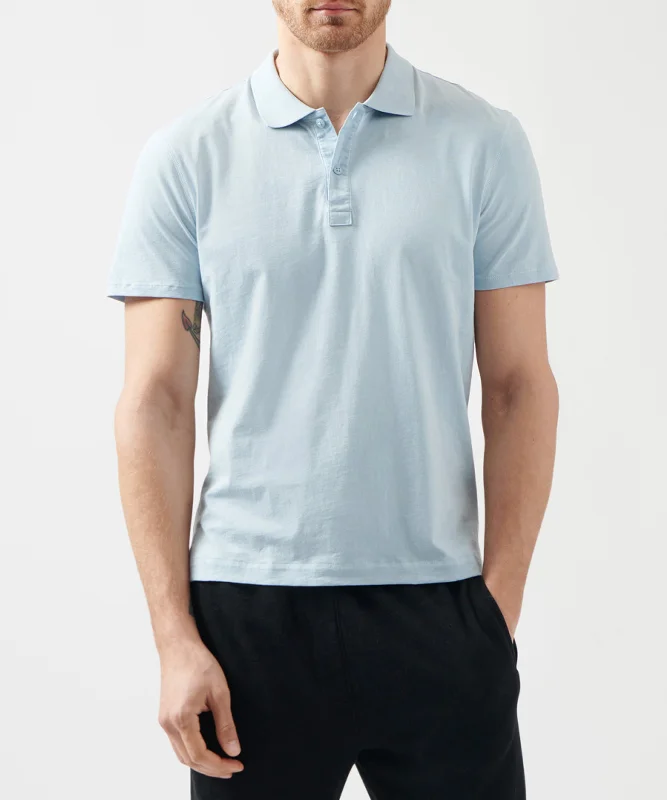 Men's jacquard woven polo shirts with intricate designsClassic Jersey Polo - Blue