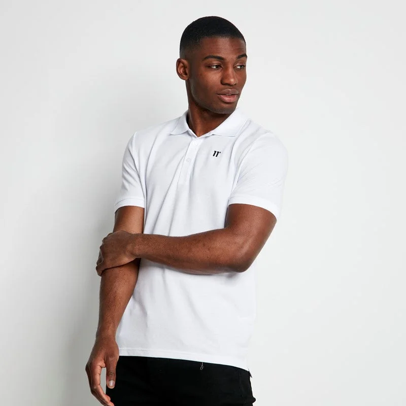 Men's slim fit short sleeve polo shirts with contrast collarsCore Polo - White
