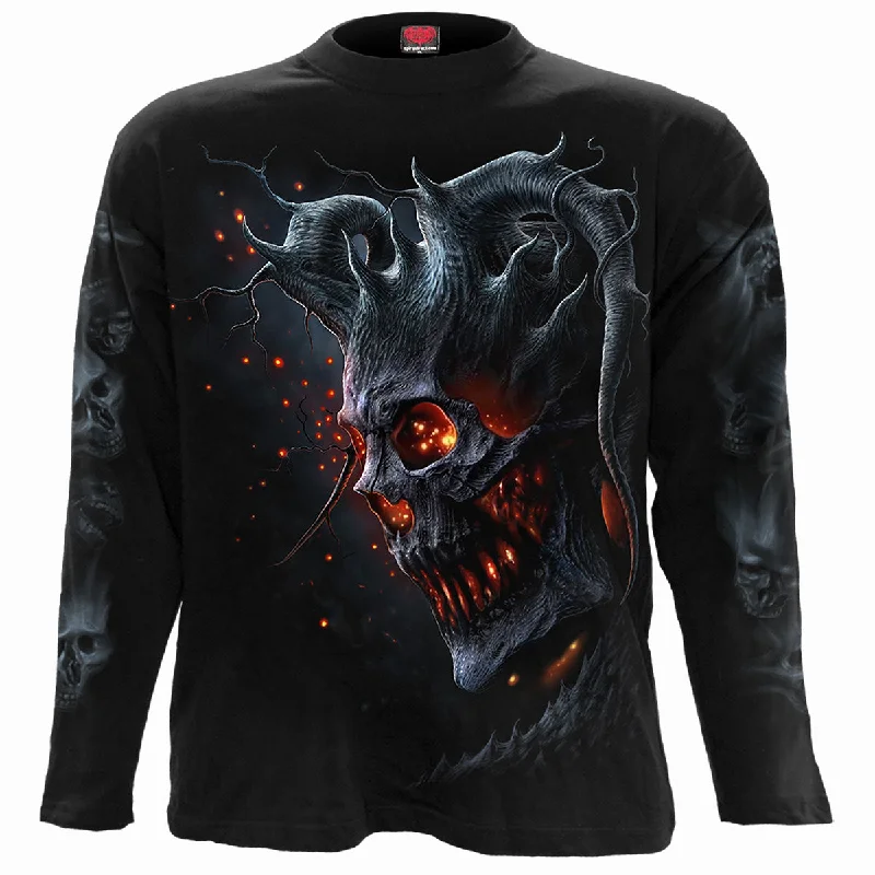 Men's lightweight long sleeve linen shirts for summer beach vacationsDEATH EMBERS - Longsleeve T-Shirt Black Men's lightweight long sleeve linen shirts for summer beach vacationsDEATH EMBERS - Longsleeve T-Shirt Black