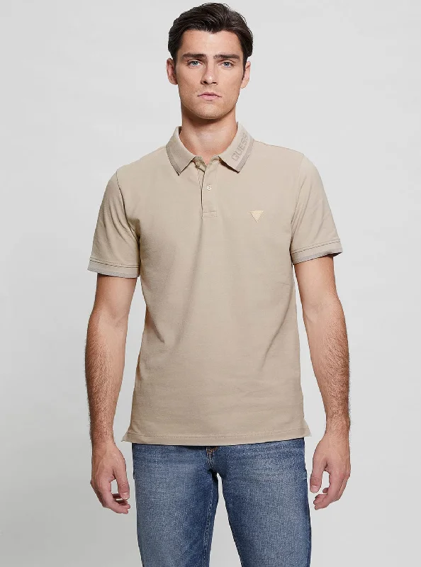 Eco Beige Lyle Short Sleeve Polo T-Shirt