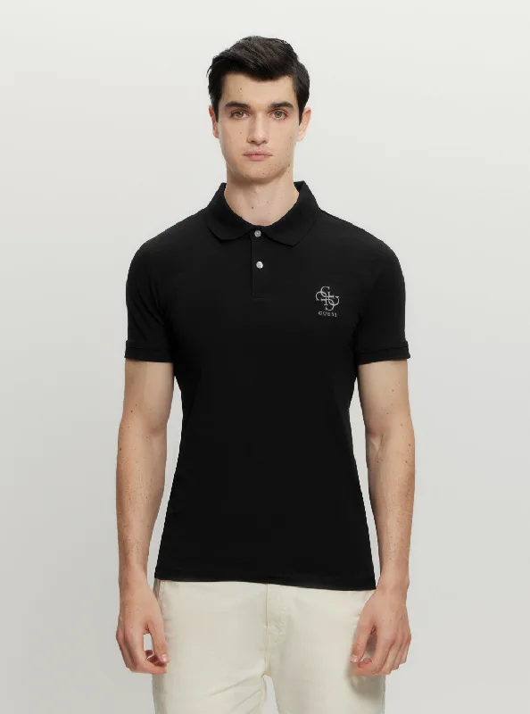 Men's lightweight performance polo shirts for tennis matchesEco Black Nolan Polo T-Shirt Men's lightweight performance polo shirts for tennis matchesEco Black Nolan Polo T-Shirt