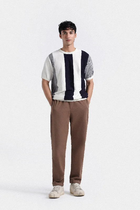Men's eco - friendly recycled t - shirts for sustainable fashion choicesColor Blocking Knitted T-shirt