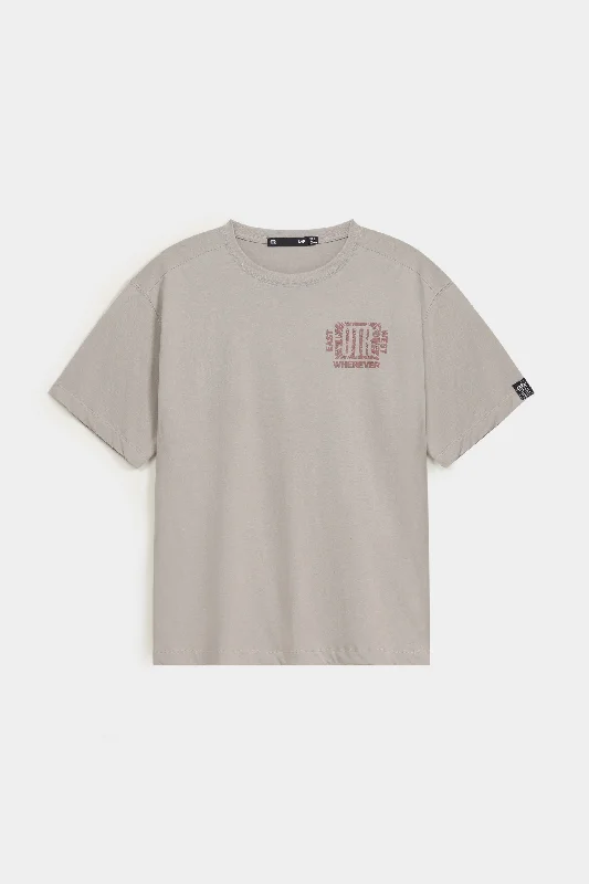 Men's short - sleeve linen t - shirts for summer beach outingsSlogan T-shirt
