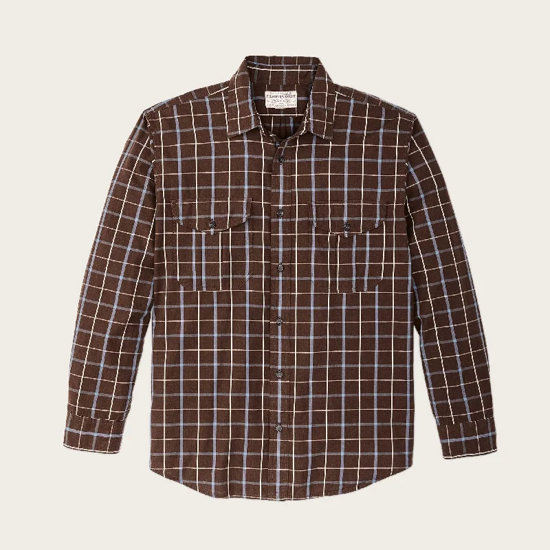 Men's stretch long sleeve denim shirts for a comfortable casual styleFILSON'S WASHED FEATHER CLOTH SHIRT Men's stretch long sleeve denim shirts for a comfortable casual styleFILSON'S WASHED FEATHER CLOTH SHIRT