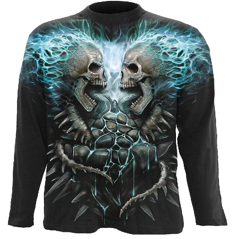 Men's waterproof long sleeve rain shirts for outdoor hiking in the rainFLAMING SPINE - Allover Longsleeve T-Shirt Black Men's waterproof long sleeve rain shirts for outdoor hiking in the rainFLAMING SPINE - Allover Longsleeve T-Shirt Black