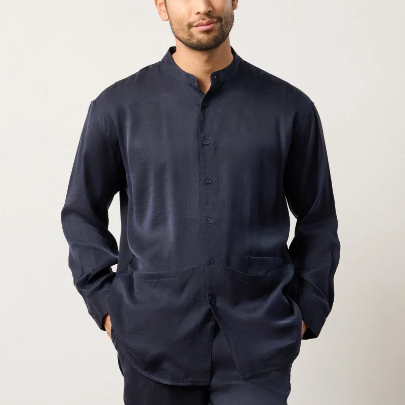 Flow TENCEL™ LUXE Relaxed Mandarin Collar Shirt