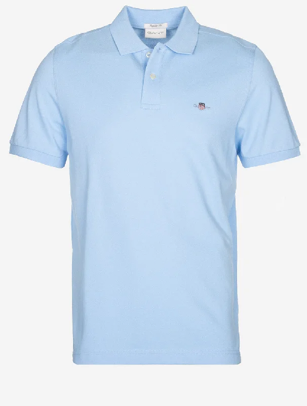 Men's budget - friendly basic polo shirts in multiple colorsRegular Shield Short Sleeve Pique Polo Capri Blue Men's budget - friendly basic polo shirts in multiple colorsRegular Shield Short Sleeve Pique Polo Capri Blue