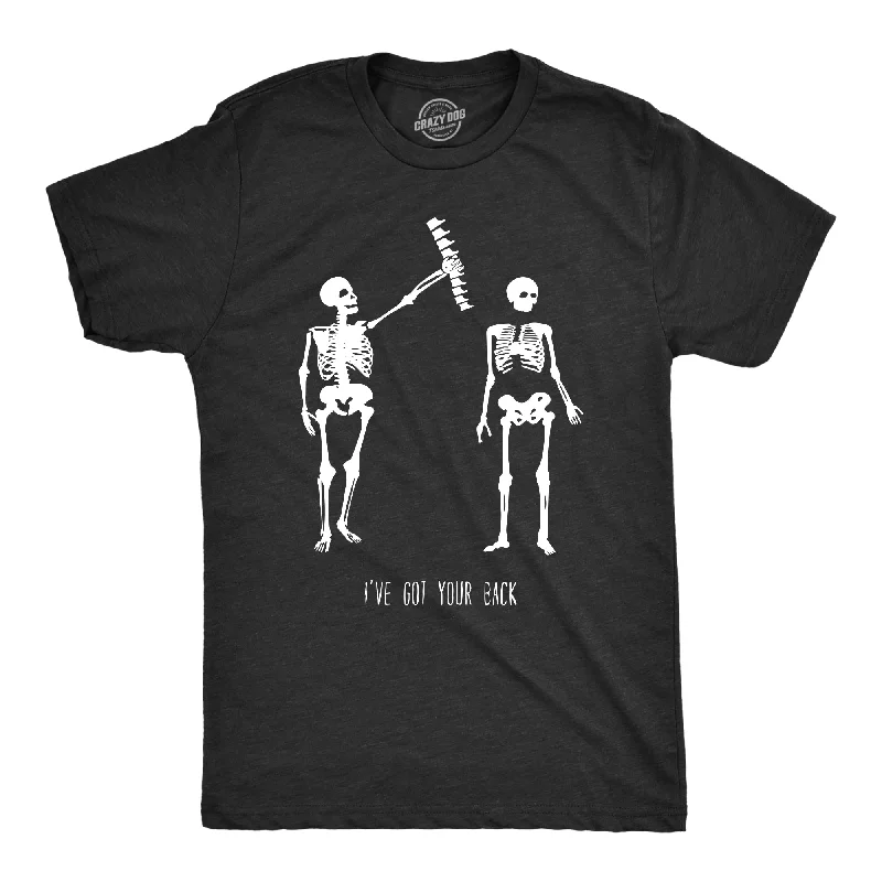Men's mock - neck t - shirts with a modern and sleek styleGot Your Back Skeleton Men's T Shirt