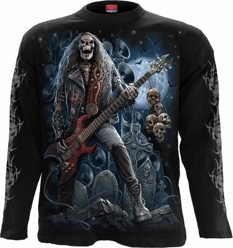 Men's long sleeve tartan pattern shirts for a traditional Scottish lookGRIM ROCKER - Longsleeve T-Shirt Black Men's long sleeve tartan pattern shirts for a traditional Scottish lookGRIM ROCKER - Longsleeve T-Shirt Black