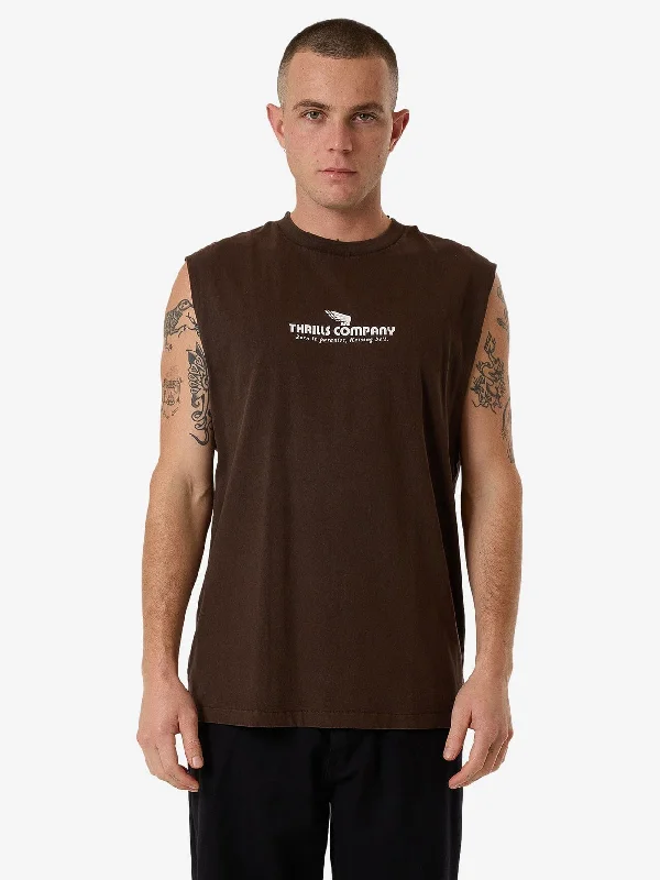 organic cotton men's tank topsHell Raising Merch Fit Muscle Tee - Postal Brown
