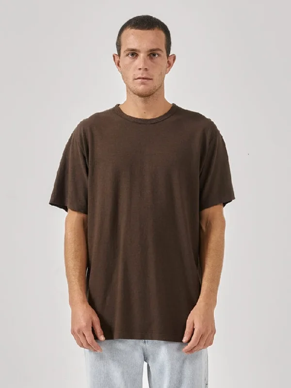 Hemp Thrills Embro Lightweight Merch Fit Tee - Postal Brown