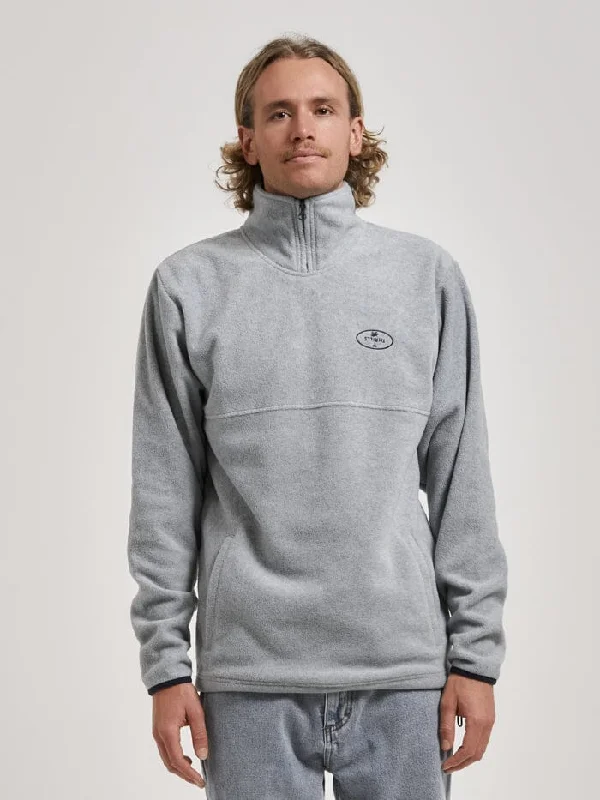 lightweight men's tank topsIn A State Of Relaxation Quarter Zip Polar Fleece - Grey Marle