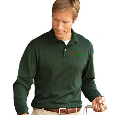 Jerzees 5.6oz, 50/50 Long Sleeve Jersey Polo with SpotShield