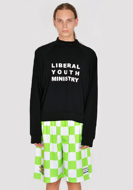 LIBERAL YOUTH MINISTRY LYM04T021 LOGO PRINT TURTLENECK T-SHIRT BLACK