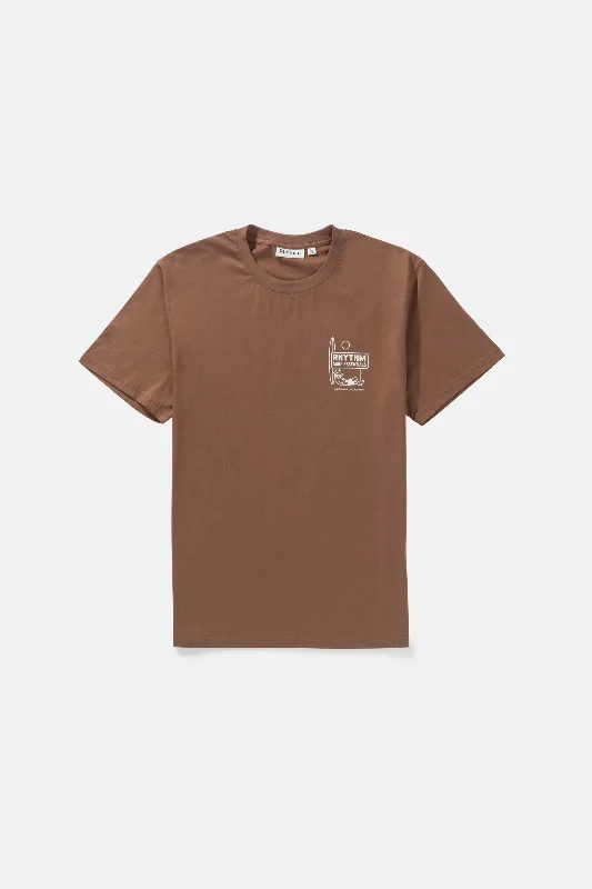 Men's slim - fit graphic t - shirts with vintage rock band printsLull Ss T-Shirt Chocolate Men's slim - fit graphic t - shirts with vintage rock band printsLull Ss T-Shirt Chocolate