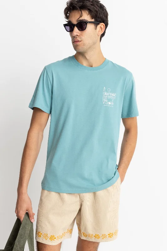Men's moisture - wicking athletic t - shirts for intense workoutsLull Ss T-Shirt Mineral Blue Men's moisture - wicking athletic t - shirts for intense workoutsLull Ss T-Shirt Mineral Blue
