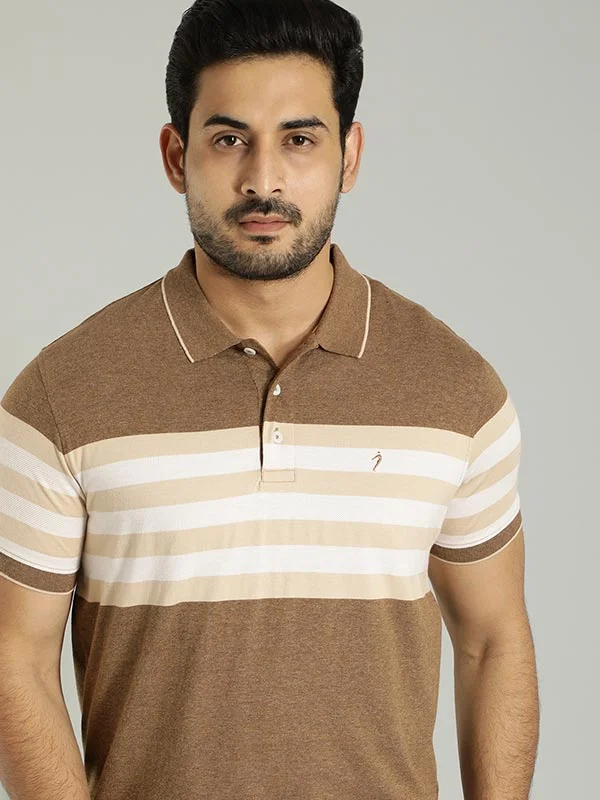 Men's quick - dry polo shirts for water sports activitiesMen Striped Polo T-Shirt