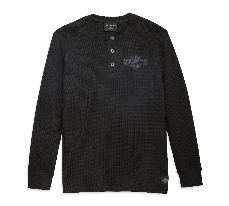 Men's moisture wicking long sleeve athletic shirts for running marathonsMen's Bar & Shield Thermal Henley - Black Beauty 96086-23VM Men's moisture wicking long sleeve athletic shirts for running marathonsMen's Bar & Shield Thermal Henley - Black Beauty 96086-23VM