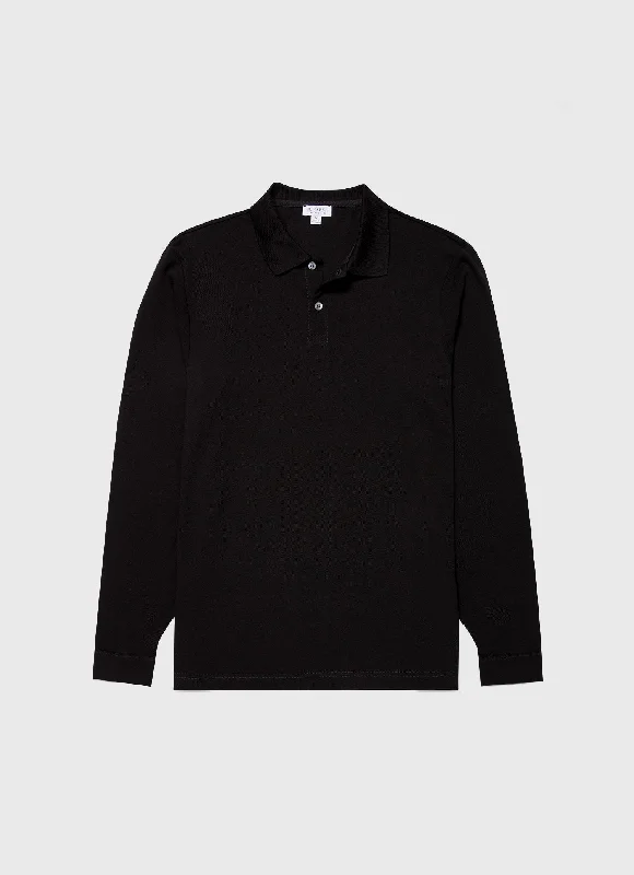 Men's antimicrobial polo shirts for odor - free daily wearMen's Long Sleeve Piqué Polo Shirt in Black Men's antimicrobial polo shirts for odor - free daily wearMen's Long Sleeve Piqué Polo Shirt in Black