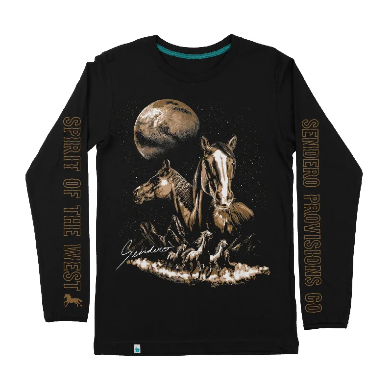 Men's long sleeve fleece - lined shirts for extreme cold weatherMidnight Riders Long Sleeve T-Shirt Men's long sleeve fleece - lined shirts for extreme cold weatherMidnight Riders Long Sleeve T-Shirt