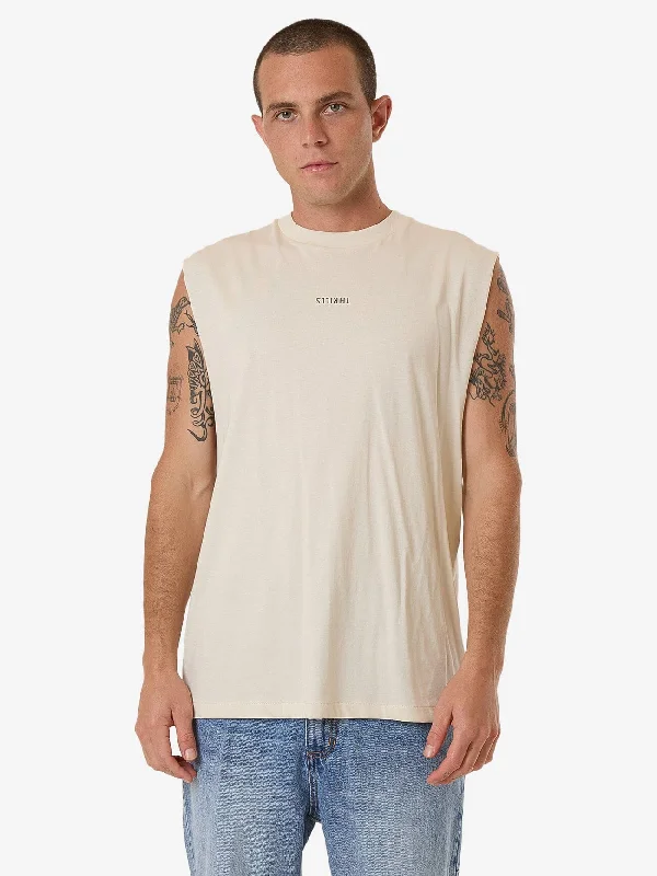 Minimal Thrills Merch Fit Muscle Tee - Heritage White