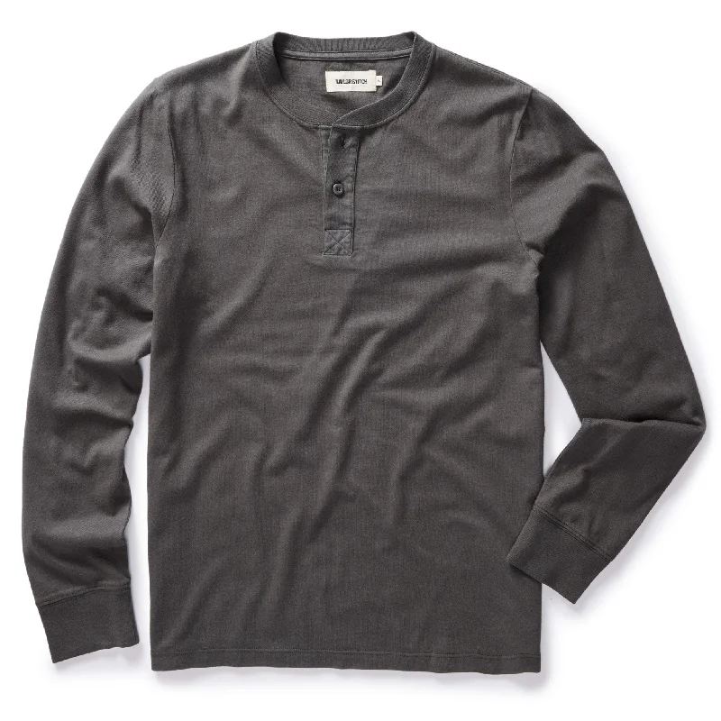 Men's lightweight performance polo shirts for tennis matchesThe Organic Cotton Henley in Faded Black Men's lightweight performance polo shirts for tennis matchesThe Organic Cotton Henley in Faded Black