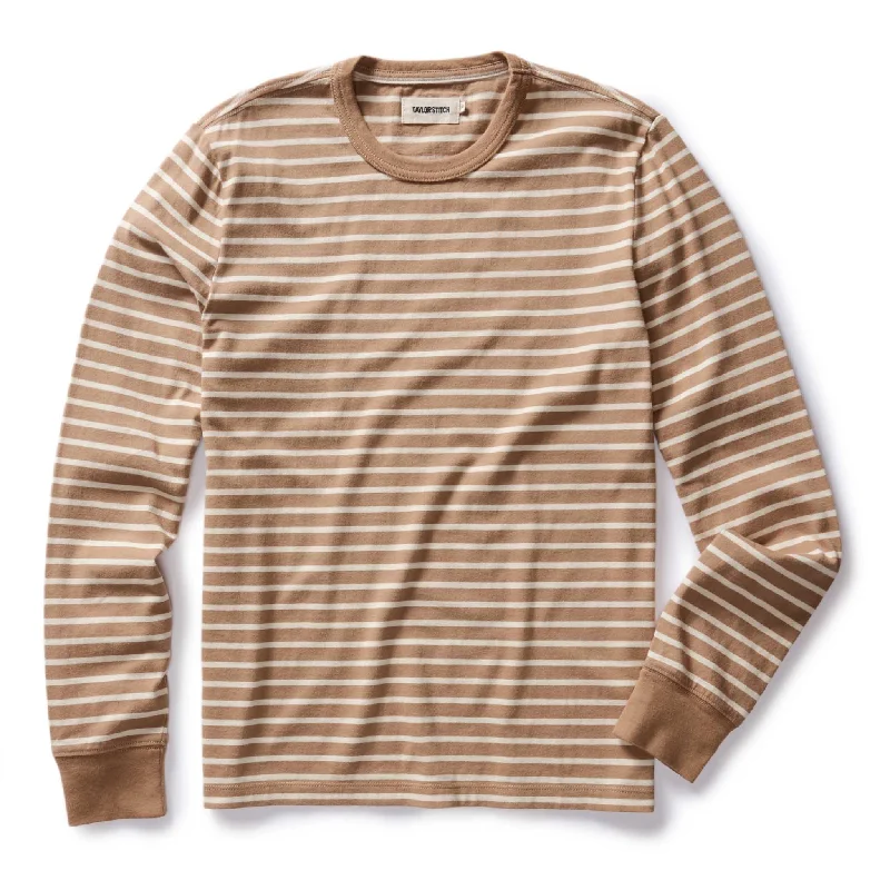 Men's formal - style silk blend polo shirts for special occasionsThe Organic Cotton Long Sleeve Tee in Churro Stripe Men's formal - style silk blend polo shirts for special occasionsThe Organic Cotton Long Sleeve Tee in Churro Stripe