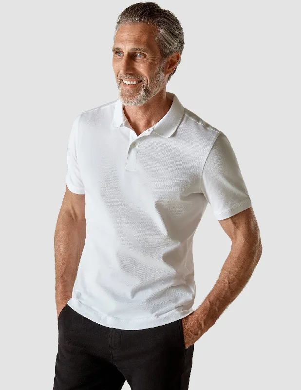 Men's ribbed cuffs and hem polo shirts for a textured lookPiquet Polo Shirt White