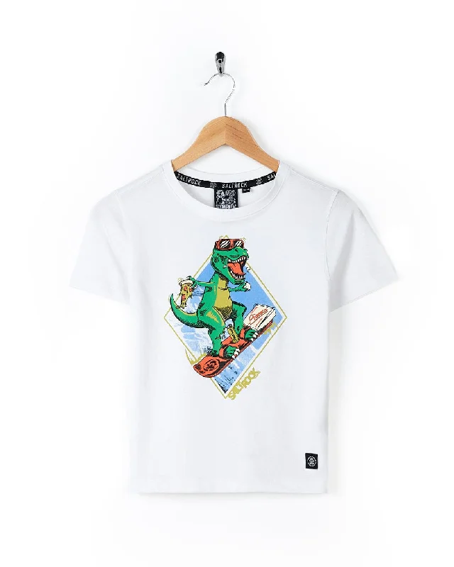 Men's smart - casual checkered t - shirts for semi - formal occasionsPizzasaurus Rex - Kids Short Sleeve T-Shirt - White
