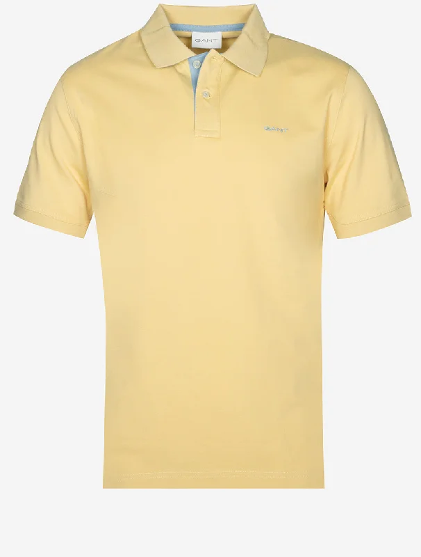 Men's quick - dry polo shirts for water sports activitiesRegular Contrast Pique Short Sleeve Rugger Dusty Yellow Men's quick - dry polo shirts for water sports activitiesRegular Contrast Pique Short Sleeve Rugger Dusty Yellow