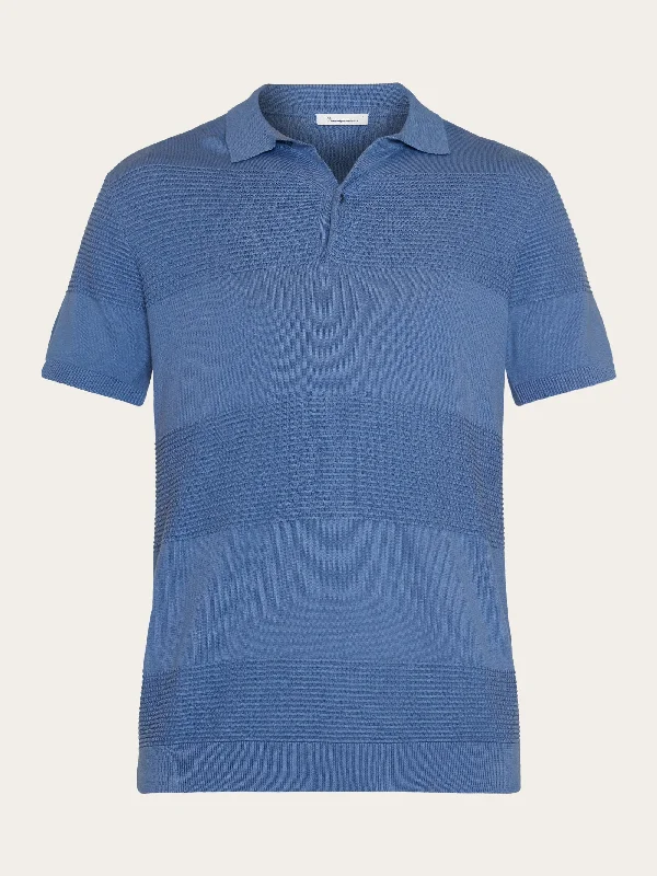 Men's quick - dry polo shirts for water sports activitiesRegular pattern knitted short sleeved polo - GOTS/Vegan - Moonlight Blue