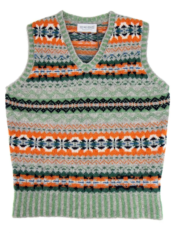 breathable men's tank topsVintage Style Shetland Wool Fair Isle Vest in Jungle Green breathable men's tank topsVintage Style Shetland Wool Fair Isle Vest in Jungle Green