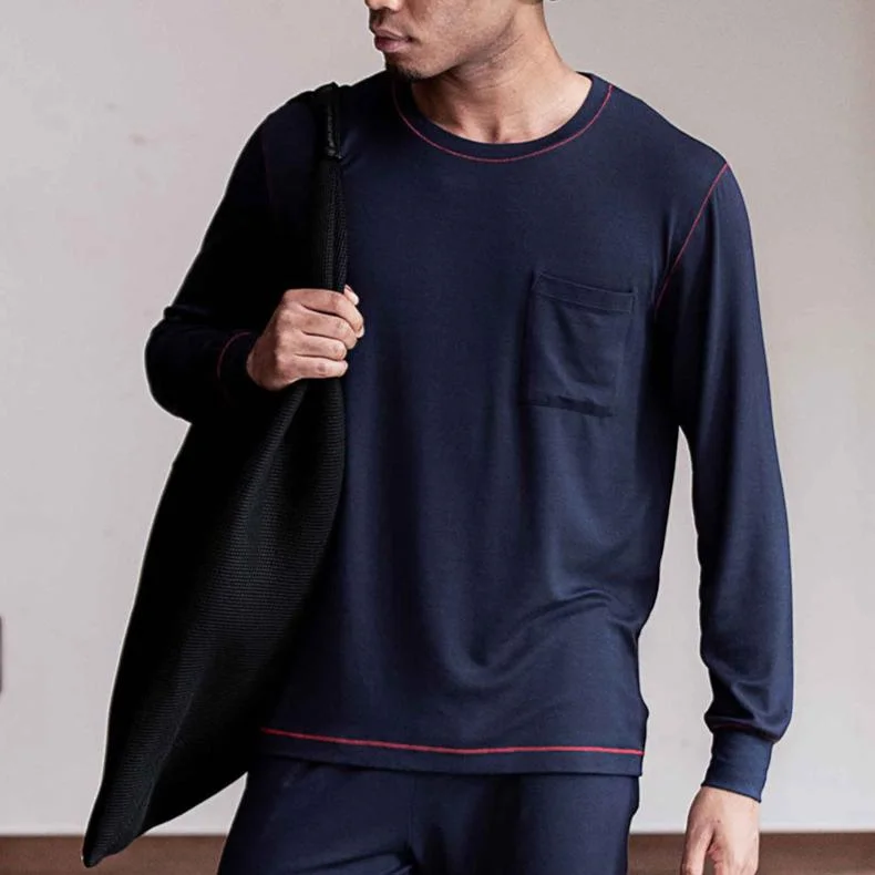 Men's waterproof long sleeve rain shirts for outdoor hiking in the rainSilktouch*2 TENCEL™ Modal Air Round Neck Top Men's waterproof long sleeve rain shirts for outdoor hiking in the rainSilktouch*2 TENCEL™ Modal Air Round Neck Top