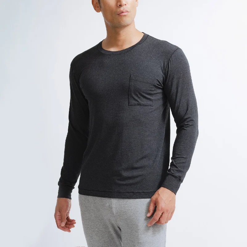 Men's lightweight long sleeve linen shirts for summer beach vacationsSilktouch TENCEL™ Modal Air Round Neck Long Sleeve Top Men's lightweight long sleeve linen shirts for summer beach vacationsSilktouch TENCEL™ Modal Air Round Neck Long Sleeve Top