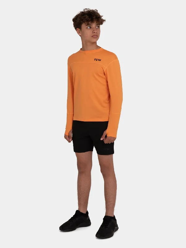 Stamina Long Sleeve Crew Neck Running Top For Boys With Thumbholes