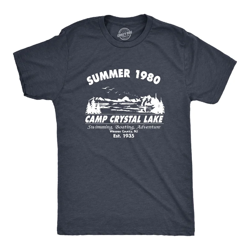 Men's slim - fit graphic t - shirts with vintage rock band printsSummer 1980 Camp Crystal Lake Men's T Shirt