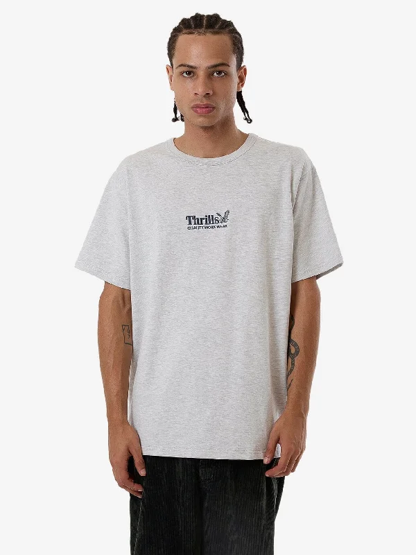 Thrills Workwear Embro Merch Fit Tee - White Marle