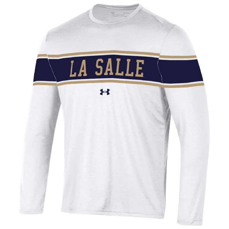 Men's thermal long sleeve base layer shirts for winter skiingUA Striped Tech L/S-White : M Men's thermal long sleeve base layer shirts for winter skiingUA Striped Tech L/S-White : M