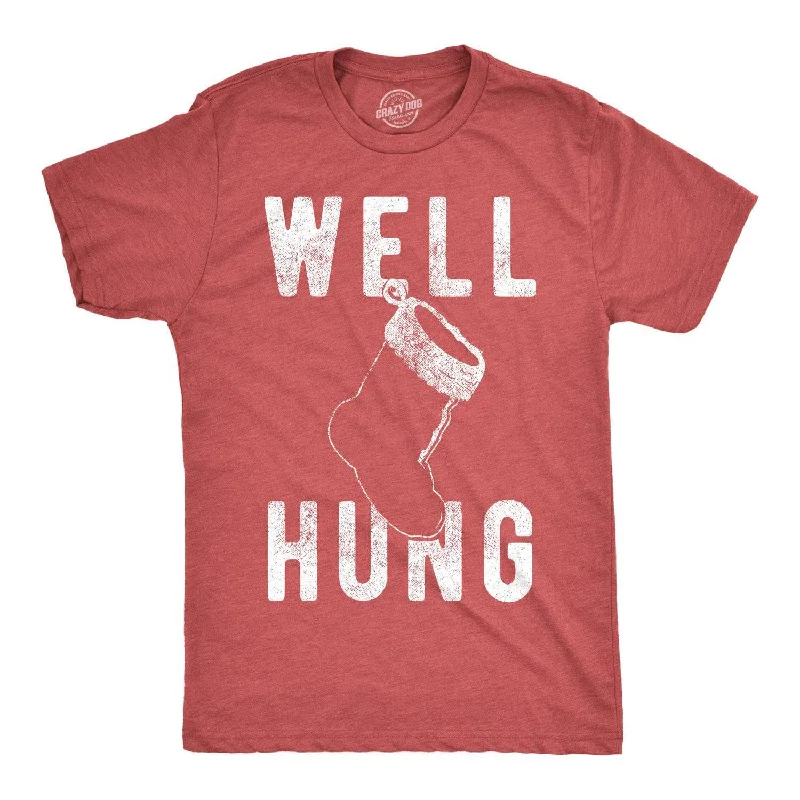 Men's slim - fit graphic t - shirts with vintage rock band printsWell Hung Men's T Shirt