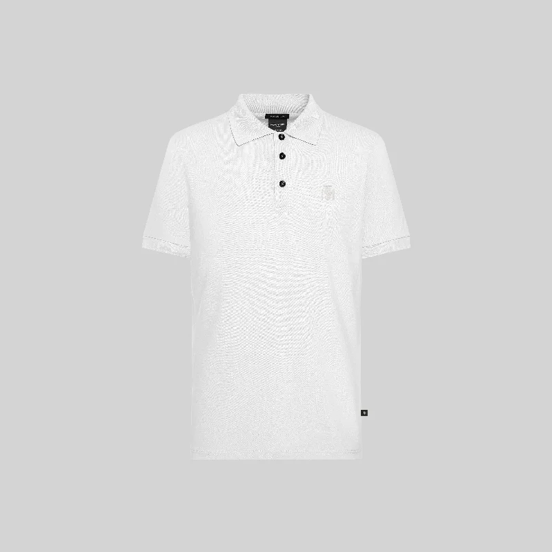 Men's luxury cashmere blend polo shirts in solid colorsZAID WHITE POLO