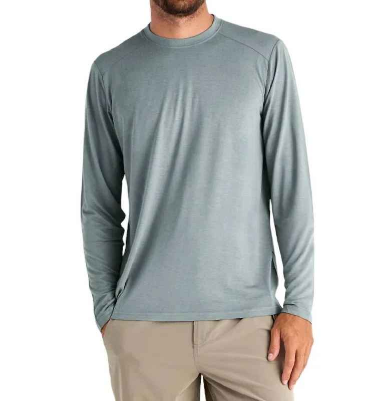 Men's plus - size pocket t - shirts with a classic lookBamboo Lightweight Long Sleeve In Slate