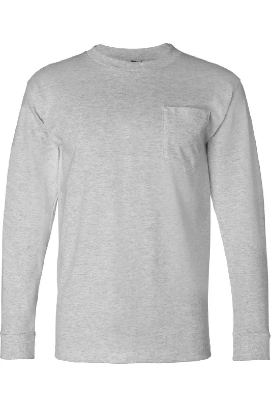 Men's moisture - wicking athletic t - shirts for intense workoutsBayside USA-Made Long Sleeve T-Shirt with a Pocket