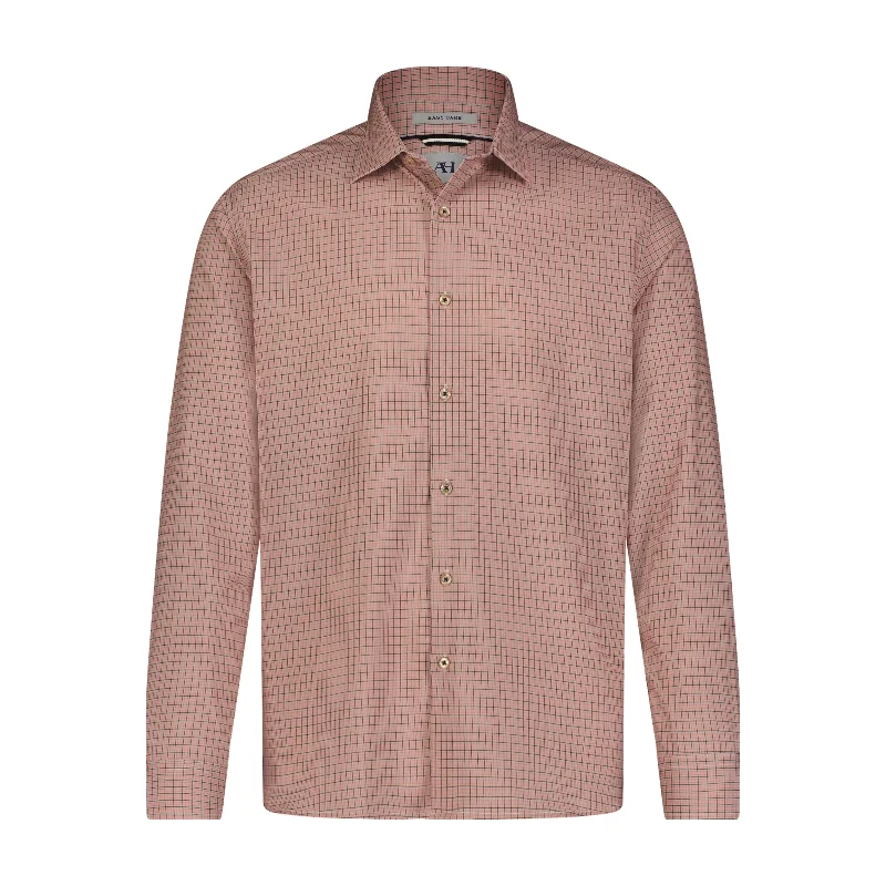 Men's button - front t - shirts with a unique artistic printBeige Khaki Check Hidden Button Down Long Sleeve Shirt Men's button - front t - shirts with a unique artistic printBeige Khaki Check Hidden Button Down Long Sleeve Shirt