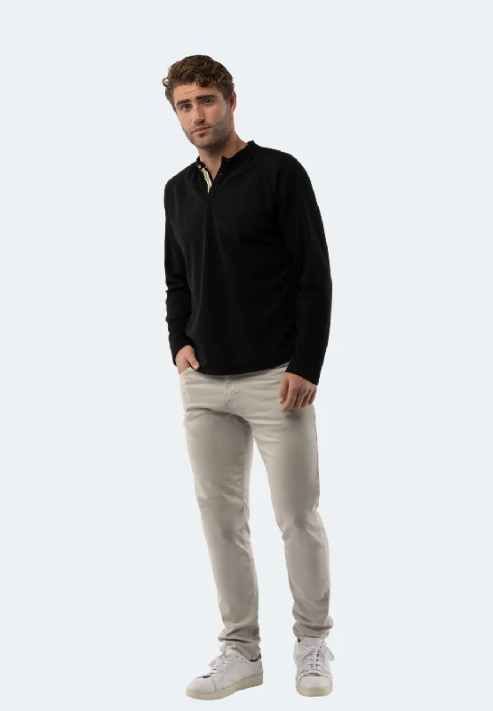 Men's v - neck muscle t - shirts for a body - building aestheticBlack Waffle Knit 3-Button Henley Men's v - neck muscle t - shirts for a body - building aestheticBlack Waffle Knit 3-Button Henley