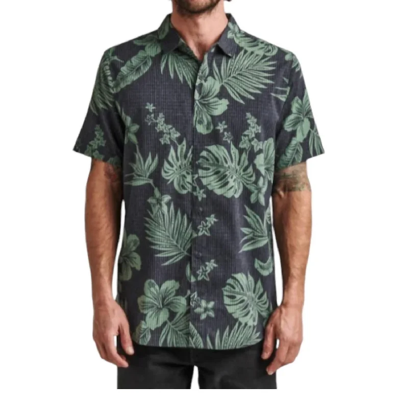 Men's moisture - wicking athletic t - shirts for intense workoutsBless Up Breathable Stretch Shirt In Black/green Print