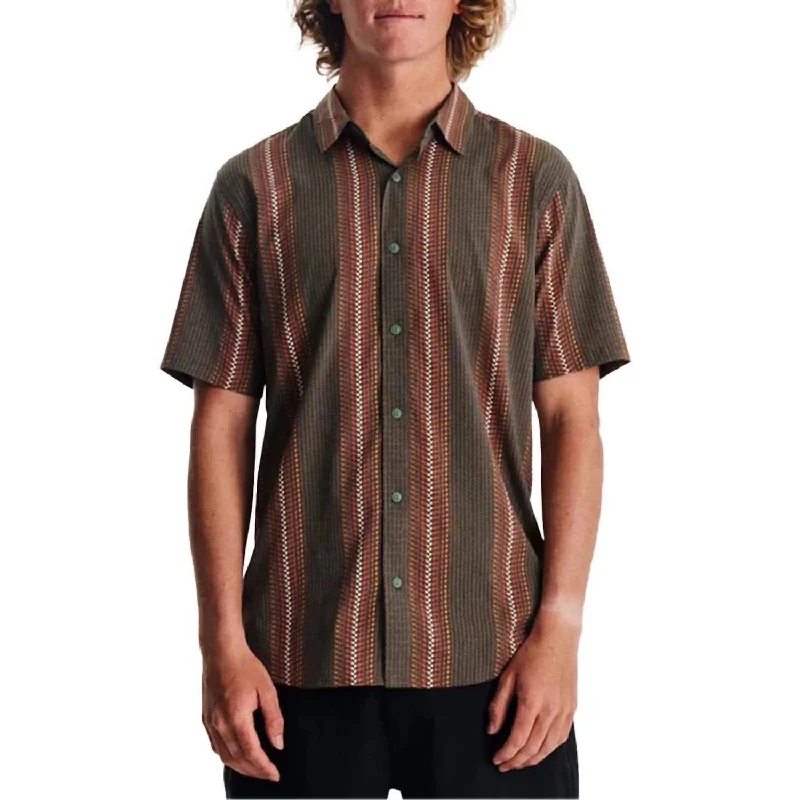 Men's UV - protection t - shirts for outdoor activities in the sunBless Up Breathable Stretch Shirt In Herringbone Military