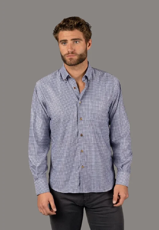 Men's UV - protection t - shirts for outdoor activities in the sunBlue and White Shirt
