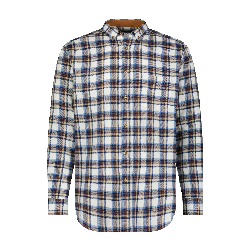 Men's long - sleeve henley t - shirts with button - down placketsBrushed Moss Plaid Shirt