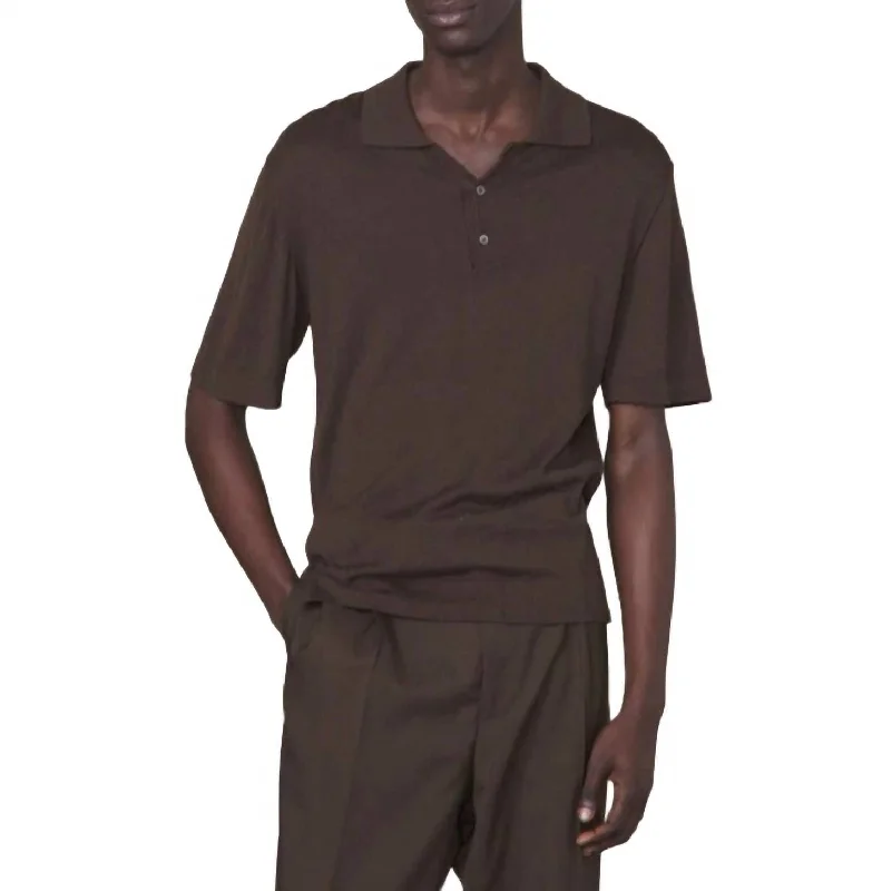 Men's distressed denim - look t - shirts with a rugged appealBrutus Polo In Cocoa