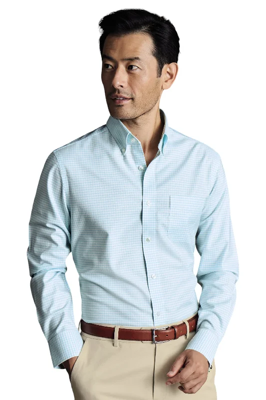 Men's UV - protection t - shirts for outdoor activities in the sunCharles Tyrwhitt Men's Slim Fit Button-Down Collar Non-Iron Stretch Check Oxford Shirt